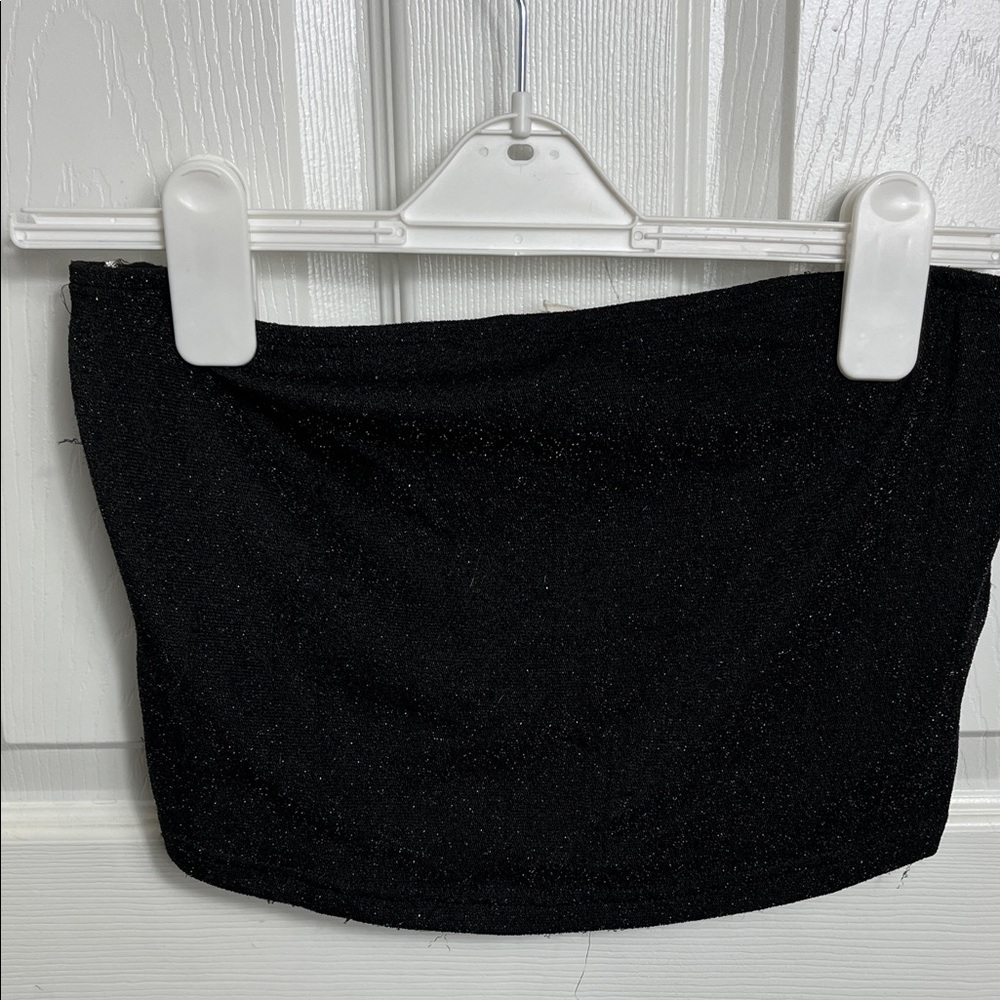 Hot and delicious Black Glitter Tube Top L